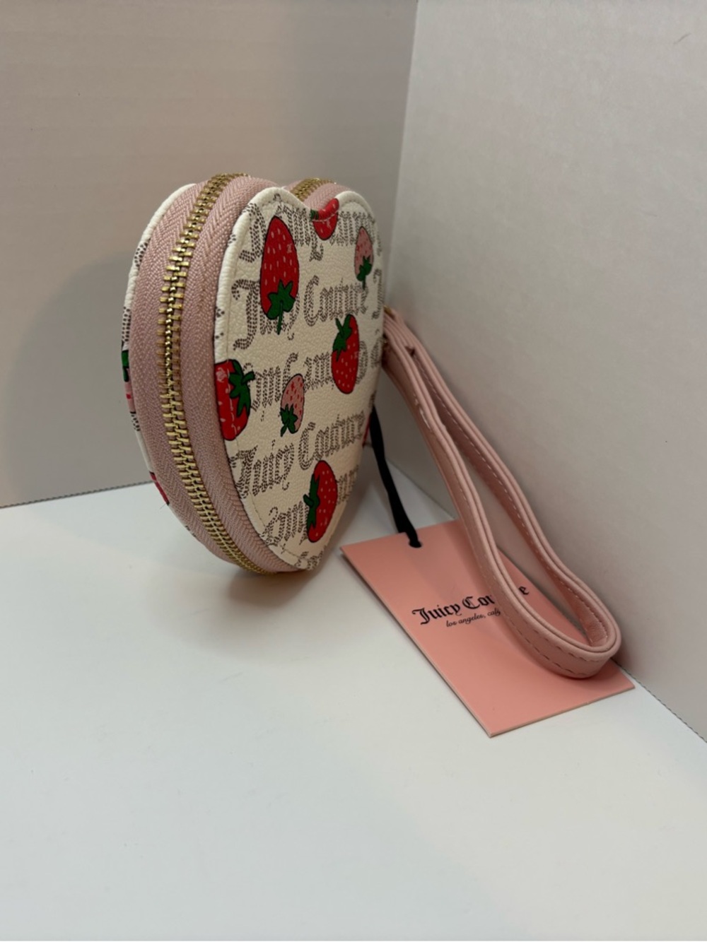 Juicy Couture Heart Strawberry Wristlet  zip around - Pink, Red, - Picture 3 of 4